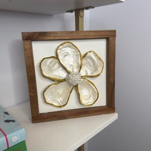 Framed Oyster Shell Flower Art